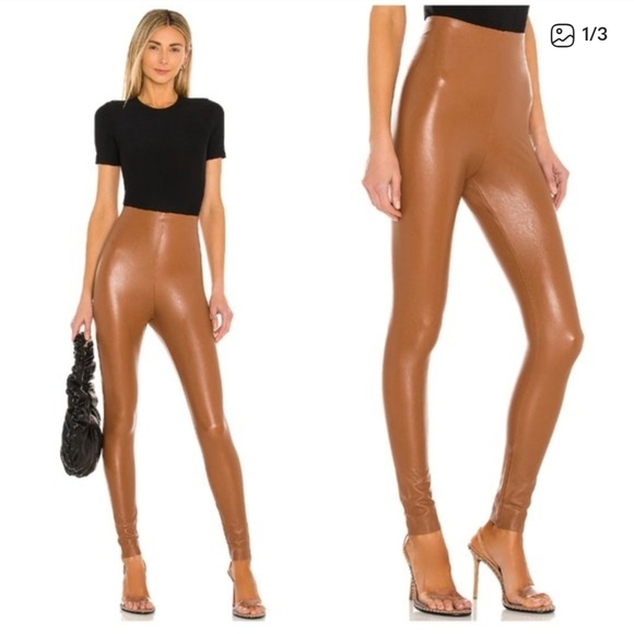 Commando Cocoa Brown Faux Leather Leggings - Picture 1 of 6